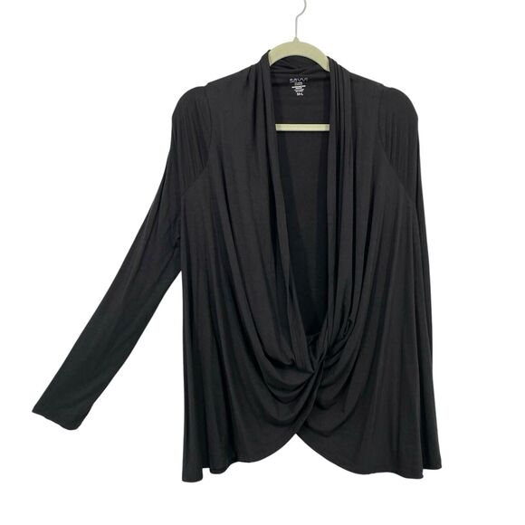 Savvi Black Convertible Wrap Cardigan Women Size M/L Pyla Long Sleeve Casual - Picture 1 of 10